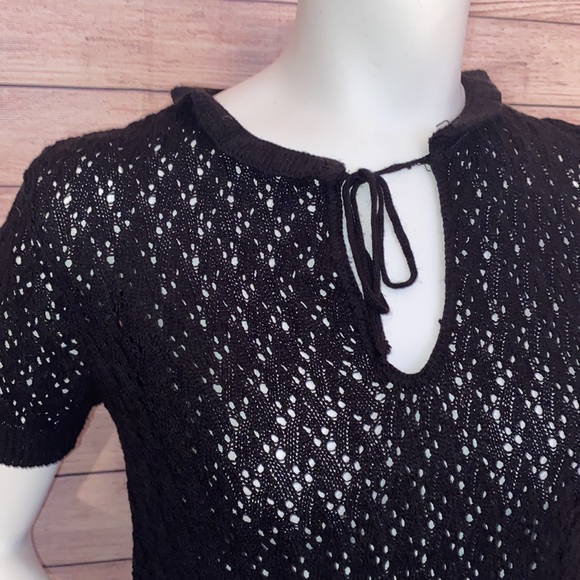 Pins And Needles Black Short Sleeve Sweater Size Medium - Picture 5 of 6
